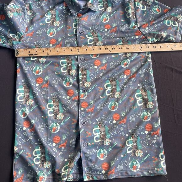 Marvel Guardians of the Galaxy Men Button Up Shirt Small Groot AOP Hawaiian Tiki - Picture 6 of 9